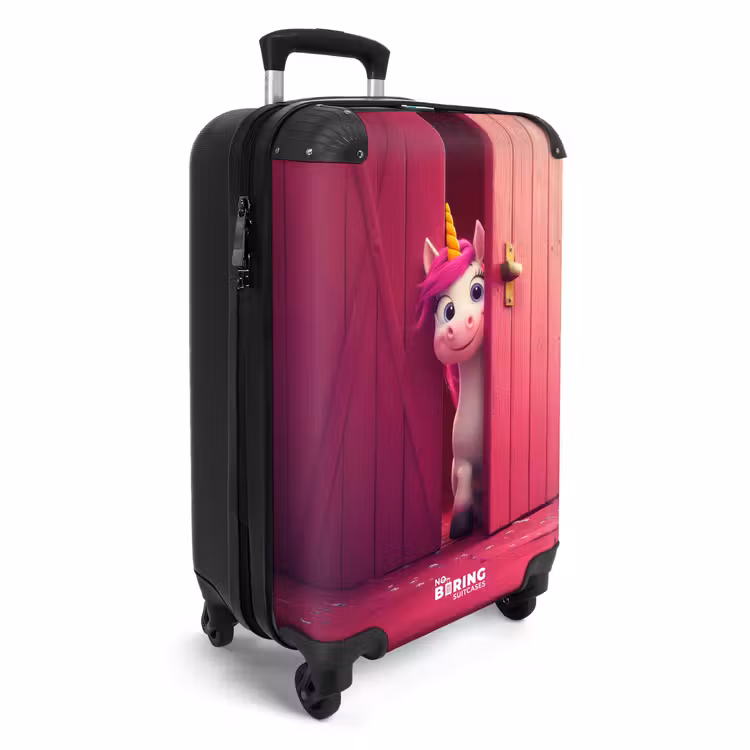 CaseSwap™ - Licorne à la crinière rose derrière une porte rose — 2