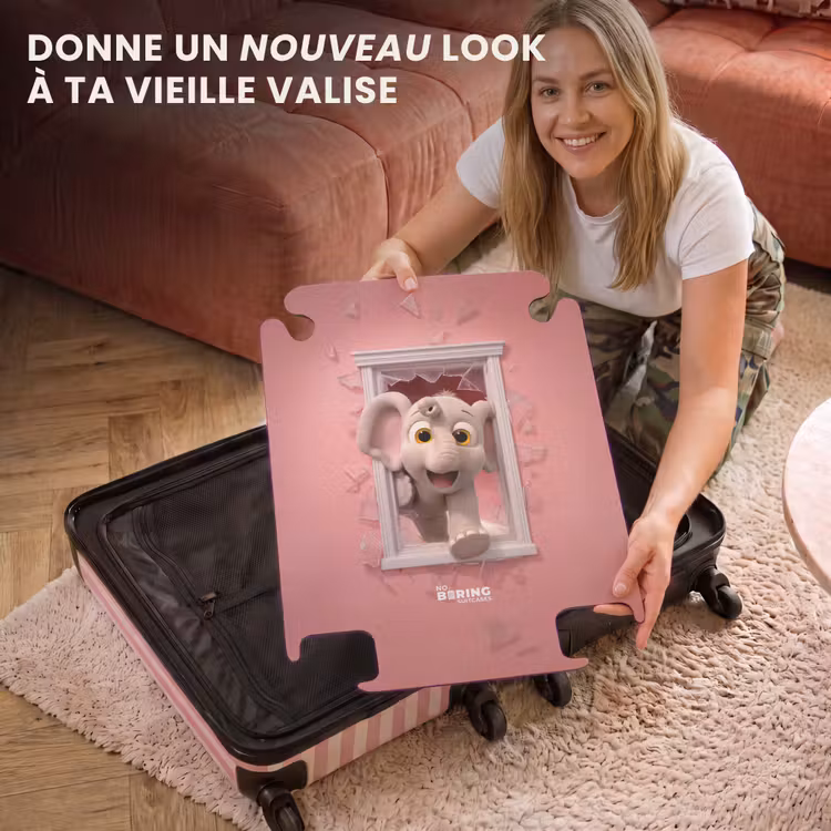 CaseSwap™ - Un éléphant brise une fenêtre en verre rose — 3