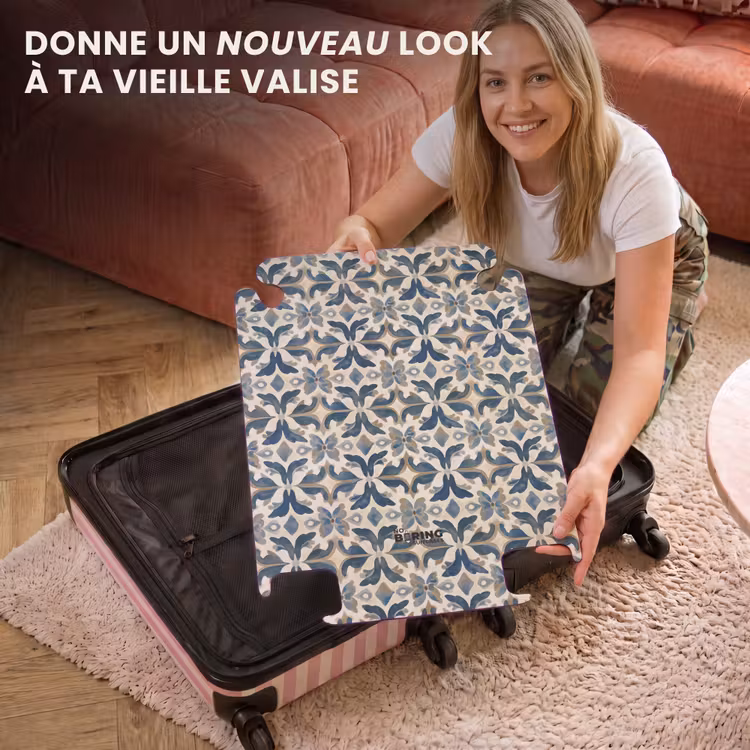 CaseSwap™ - Carrelage - Motif - Bleu - Beige — 3