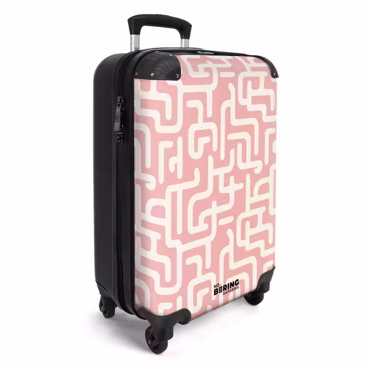 CaseSwap™ - Motif de labyrinthe - Rose - Blanc - Abstrait — 2