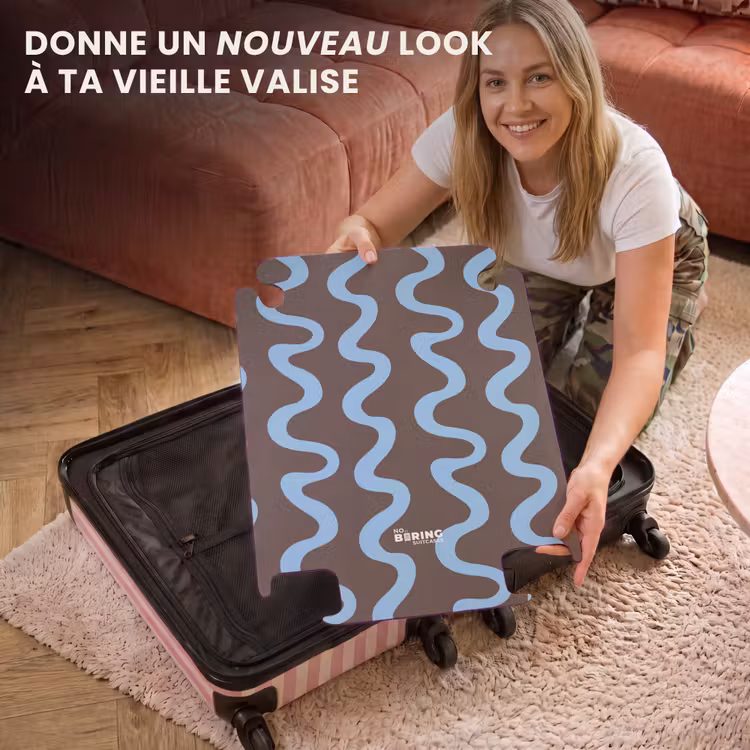 CaseSwap - Lignes sinueuses - Bleu - Marron - Minimaliste — 3