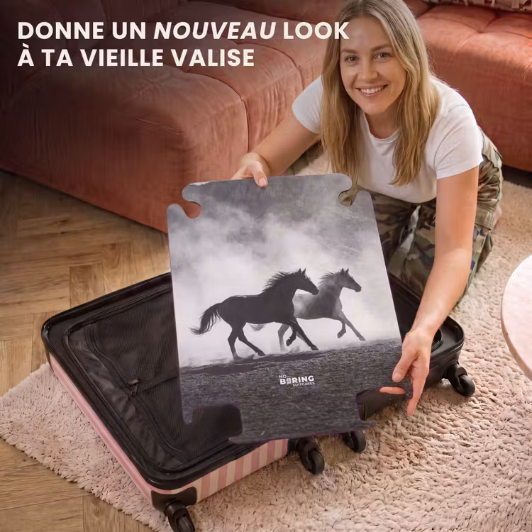 CaseSwap™ - Cheval - Tissu - Noir et blanc - Animaux — 3