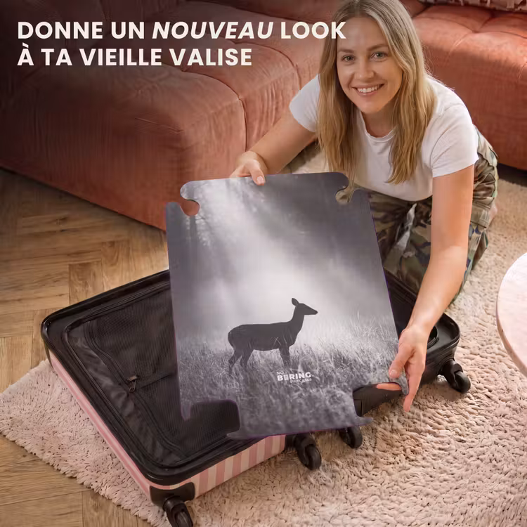 CaseSwap™ - Cerf - Forêt - Rayons de soleil - Noir et blanc - Nature — 3