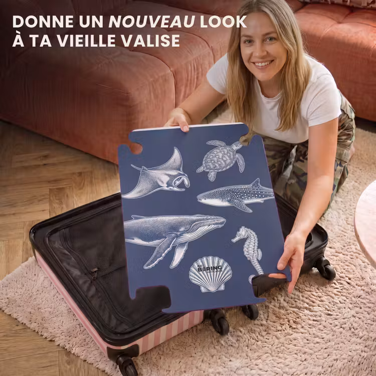 CaseSwap™ - Animaux - Vie marine - Océan - Gravure - Bleu — 3