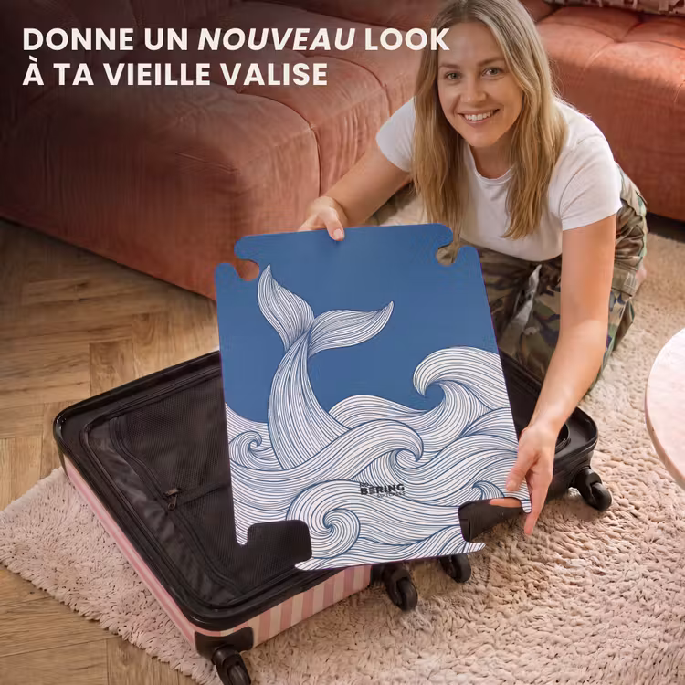 CaseSwap™ - Baleine - Queue - Vagues - Dessin au trait - Bleu — 3