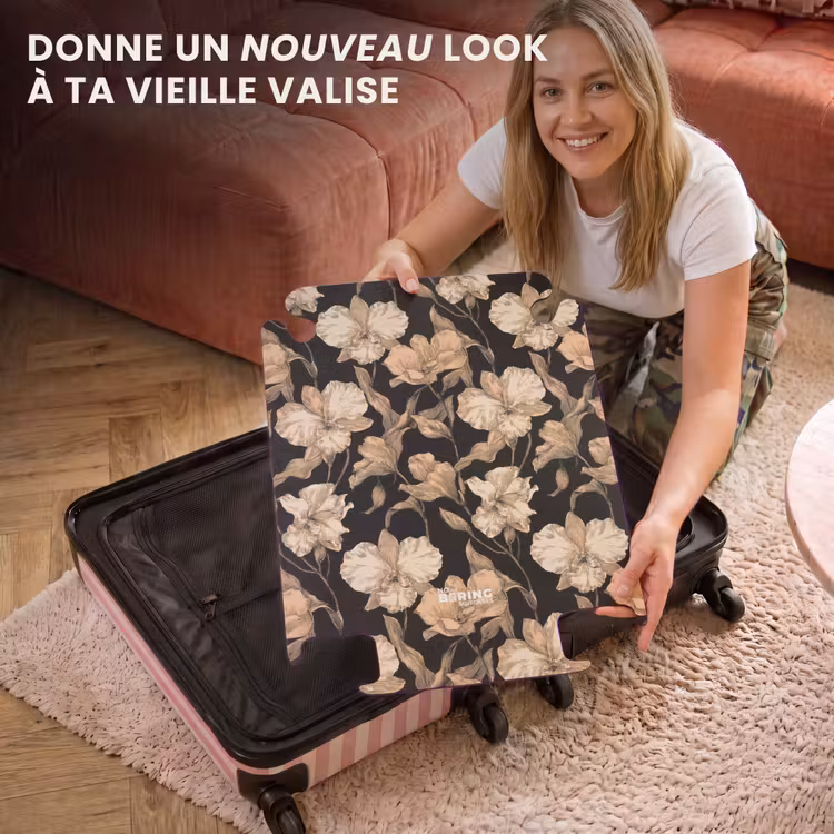 CaseSwap - Orchidées - Dessin au trait - Motif - Beige - Noir — 3