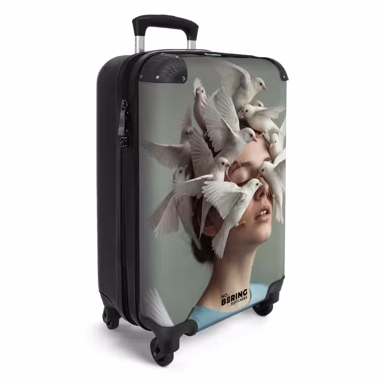 CaseSwap™ - Femme - Oiseaux - Abstrait - Moderne - Blanc — 2