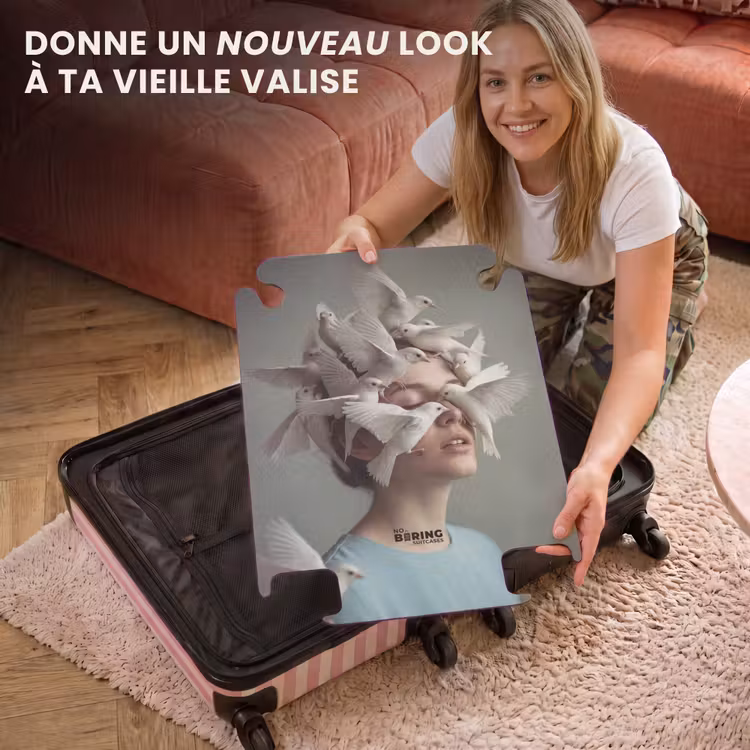 CaseSwap™ - Femme - Oiseaux - Abstrait - Moderne - Blanc — 3