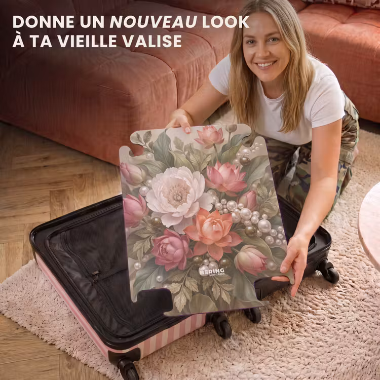 CaseSwap™ - Fleurs - Perles - Élégant - Rose - Blanc — 3