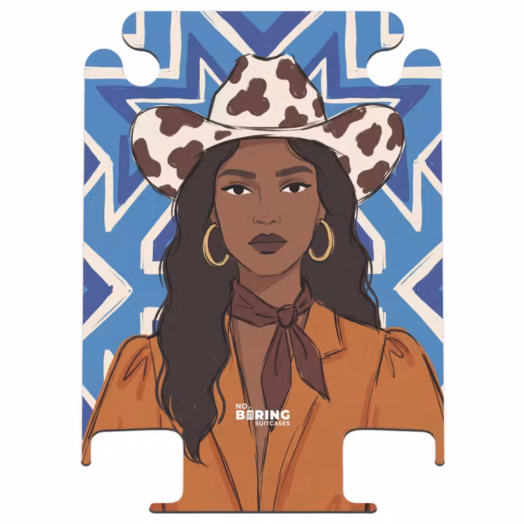 CaseSwap™ - Femme - Chapeau de cow-boy - Portrait - Moderne - Bleu — 1