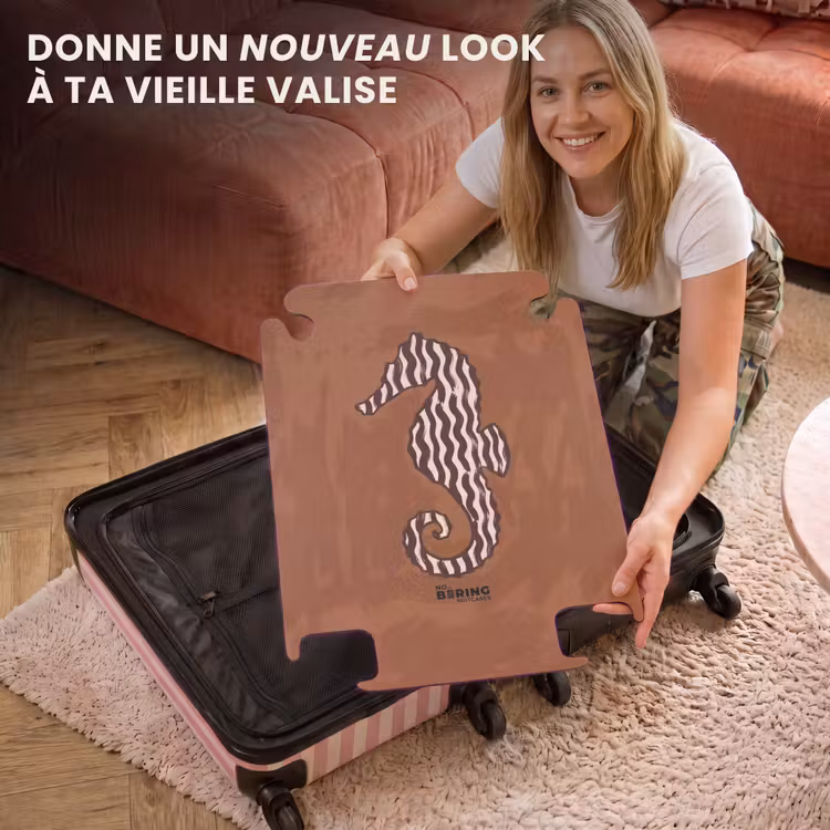 CaseSwap™ - Animaux - Hippocampe - Abstrait - Marron - Rayures — 3