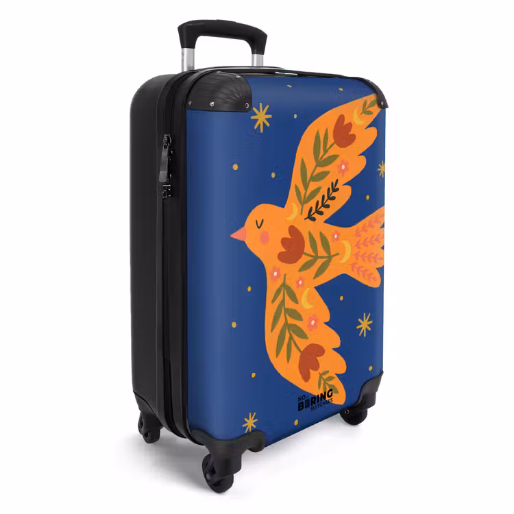 CaseSwap - Oiseau - Fleurs - Décoratif - Orange - Bleu — 2