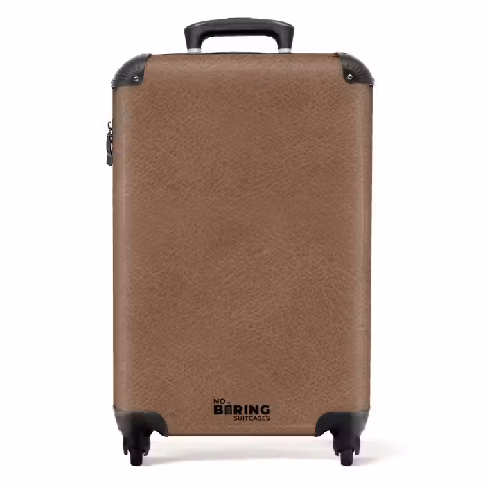 Valise - Aspect cuir marron clair