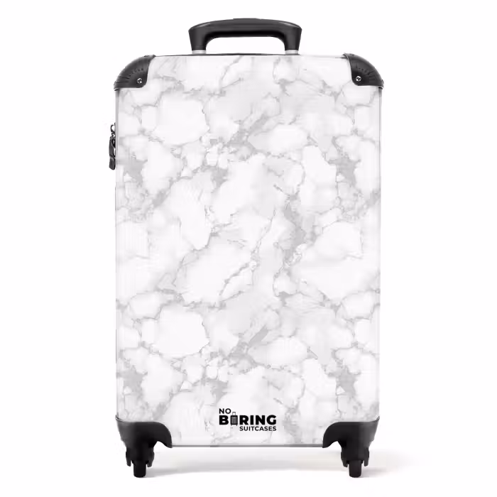 Valise - Blanc - Marbre - Gris