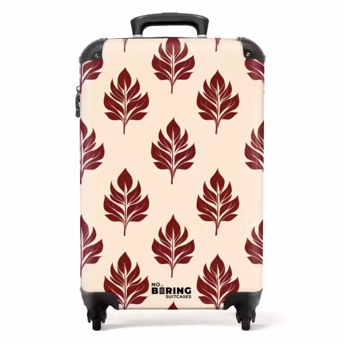 Valise - Botanique - Motif - Bordeaux