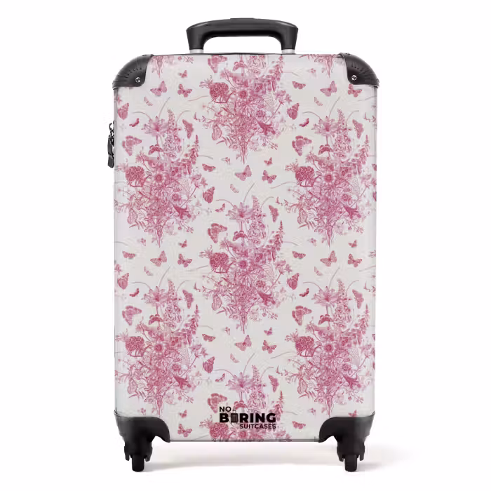 Valise - Bouquet classique rose