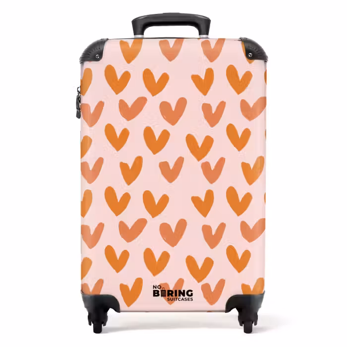 Valise - Coeurs - Signé - Orange