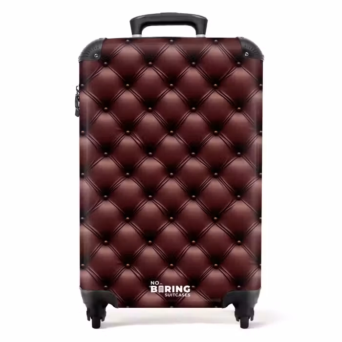 Valise - Cuir - Motif - Bordeaux