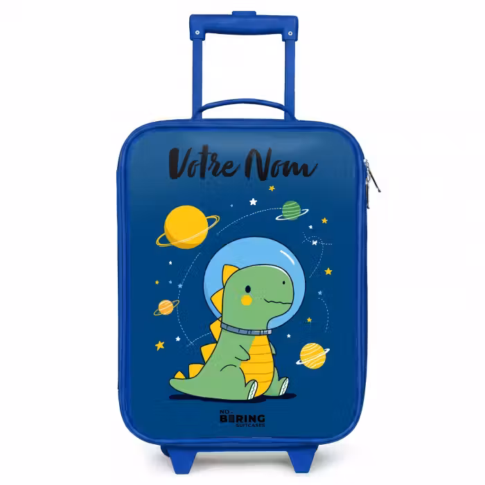 Valise enfant avec nom - Bleu - Dino - Planète - Étoile - Bleu