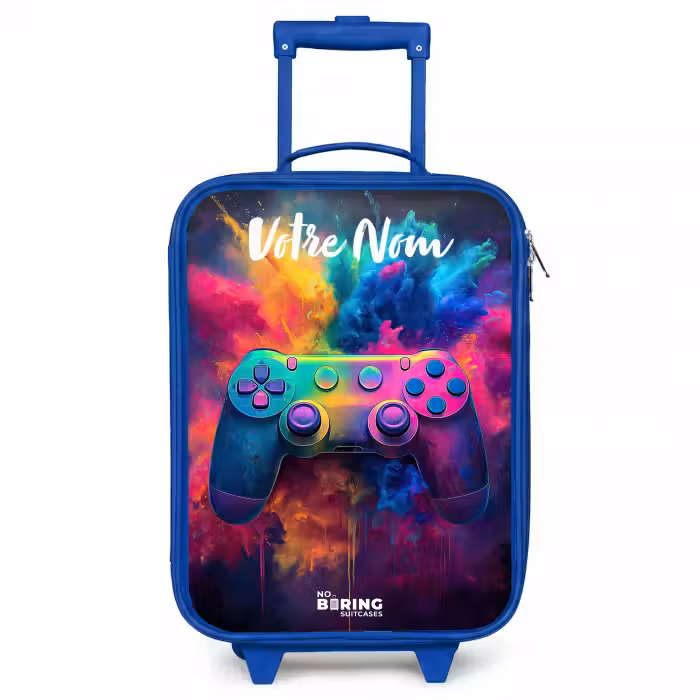 Valise enfant avec nom - Bleu - Jeu - Contrôleur - Coloré - Explosion