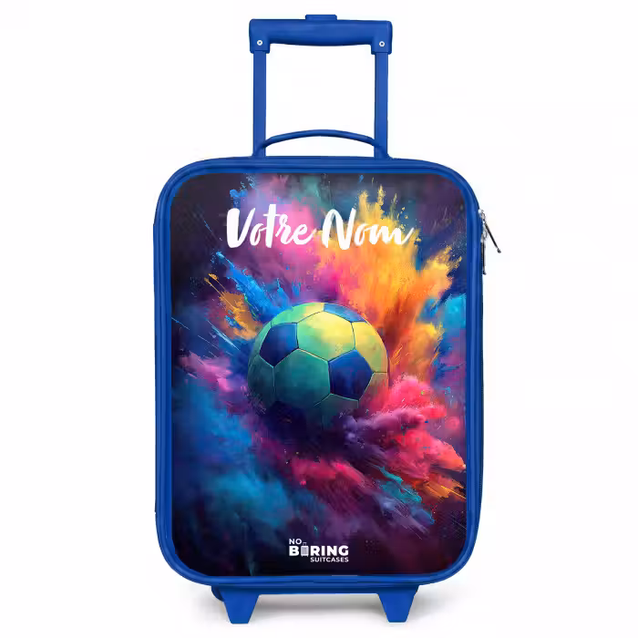 Valise enfant avec nom - Bleu - Néon - Boule - Colorée