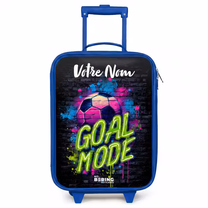 Valise enfant avec nom - Bleu - Néon - Graffiti - Football - Coloré