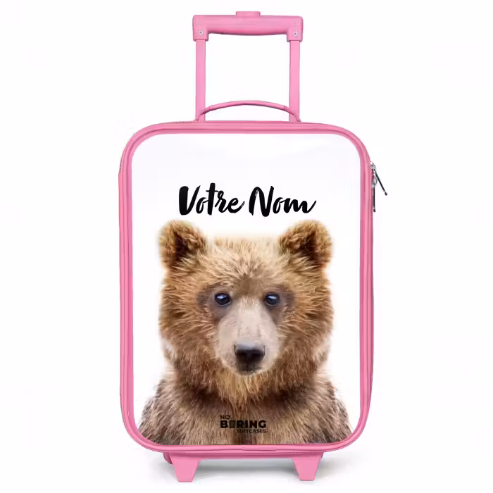 Valise enfant avec nom - Rose - Bennie Bear