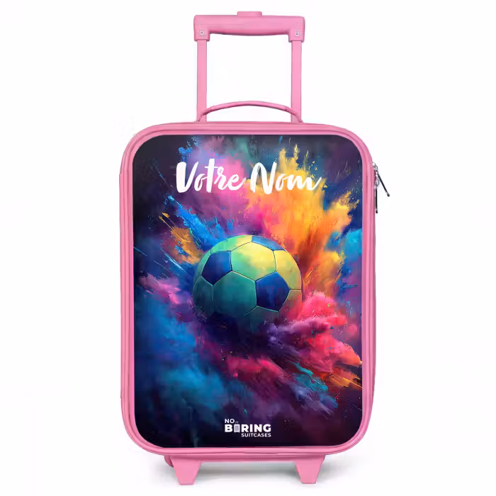 Valise enfant avec nom - Rose - Néon - Boule - Colorée