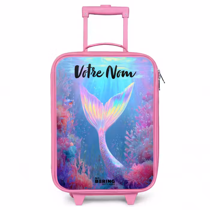 Valise enfant avec nom - Rose - Sirène - Corail - Eau
