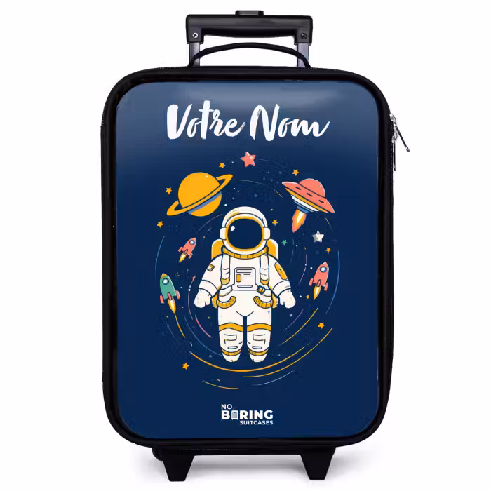 Valise enfant avec nom - Astronaute - Planète - Étoiles - Fusée