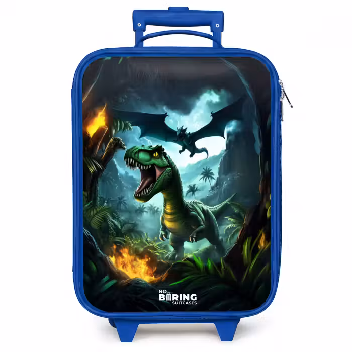 Valise enfant - Dinosaure et dragon dans une vallée brûlante