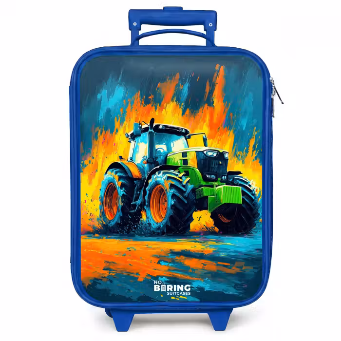 Valise enfant - Tracteur - Vert - Abstrait - Coups de pinceau
