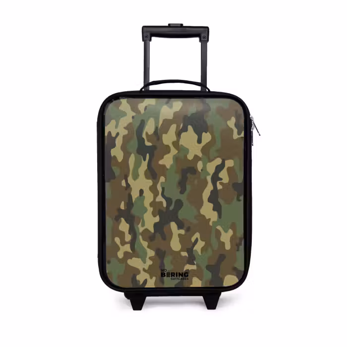 Valise enfant - Noir - Camouflage vert avec couleur sable