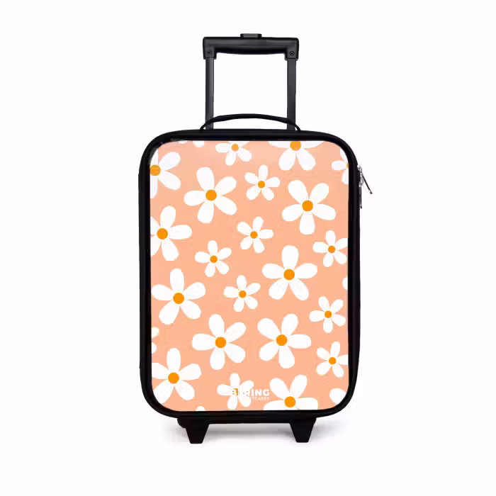 Valise enfant - Noir - Daisy mania peach