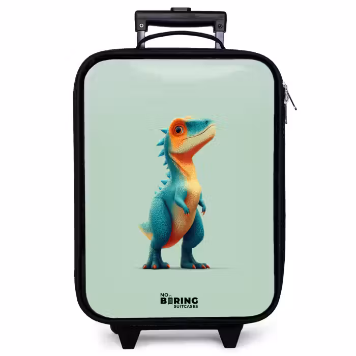Valise enfant - Dino - Animal - Vert - Orange