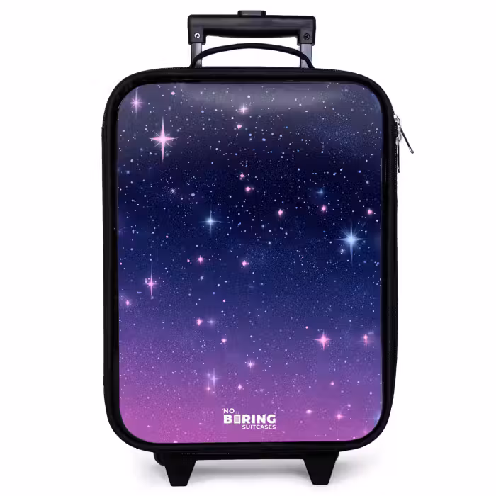 Valise enfant - Étoiles - Galaxie - Bleu - Rose