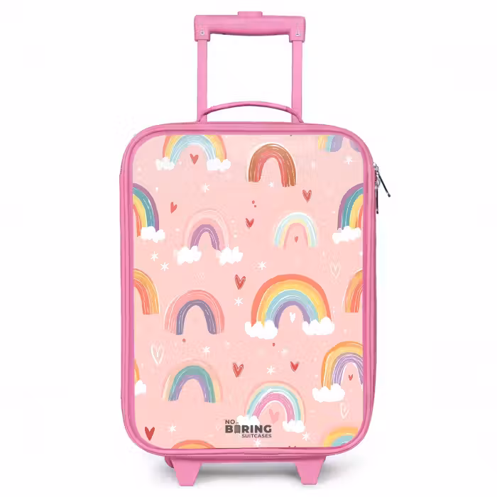 Valise enfant - Rose - Arcs-en-ciel sur fond rose
