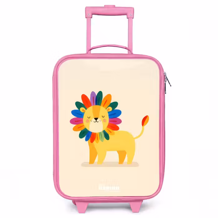 Valise enfant - Rose - Lion - Crinière - Colorée