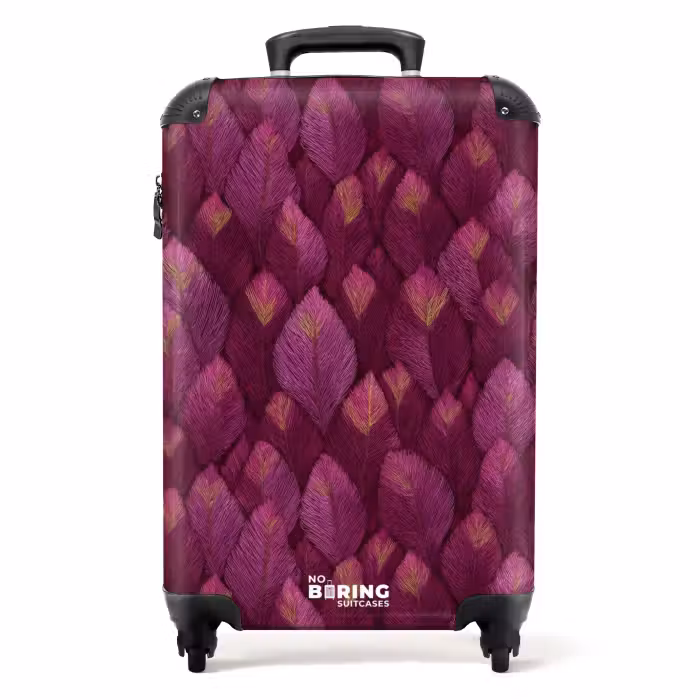 Valise - Feuilles - Motif - Bourgogne