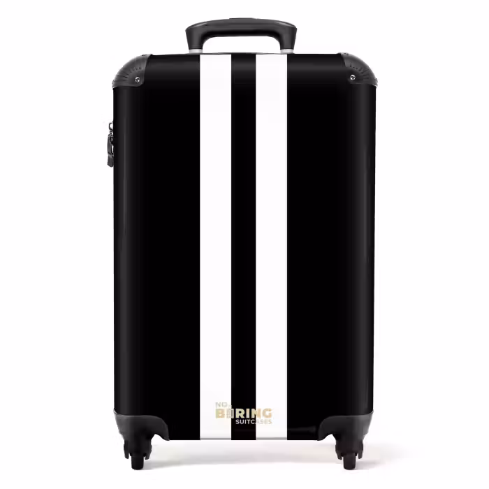 Valise - Fond noir avec double bande centrale blanche