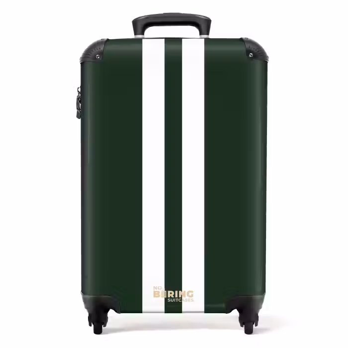 Valise - Fond vert avec double bande verticale blanche