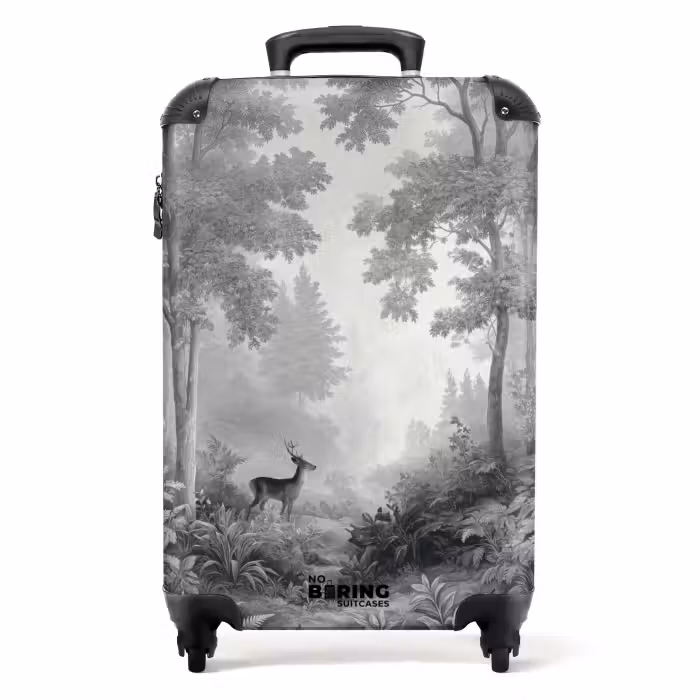 Valise - Forêt - Cerf - Noir - Blanc