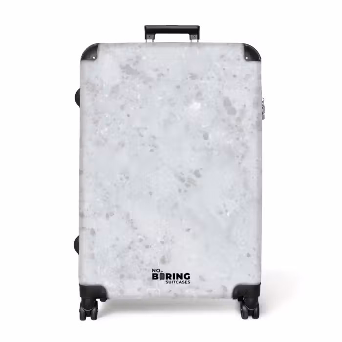 Valise - Gris - Effet terrazzo - Béton
