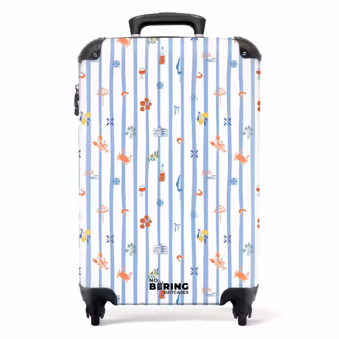 Valise - Gestreepte vakantie print kleurrijk