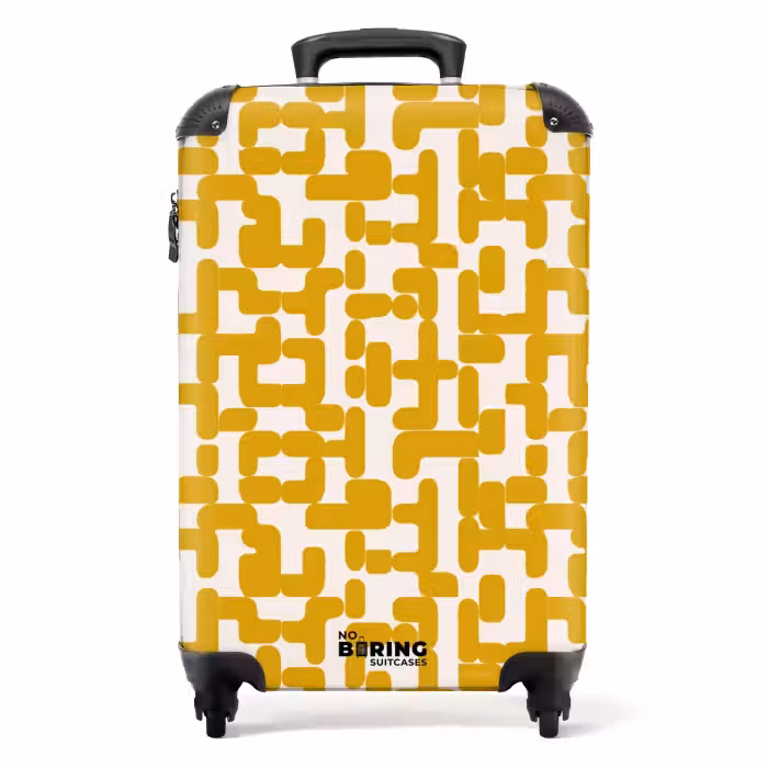 Valise - Jaune - Beige - Motif
