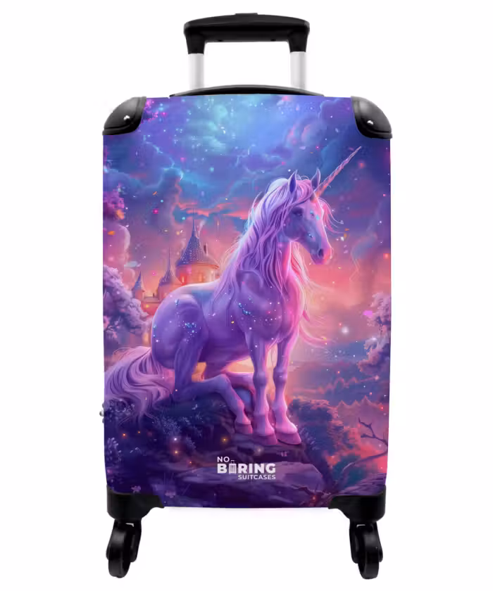 Valise -  Licorne violette dans un environnement magique
