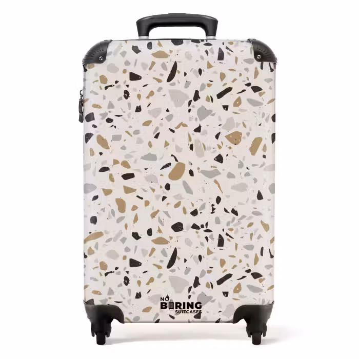 Valise - Motif Terrazzo beige naturel