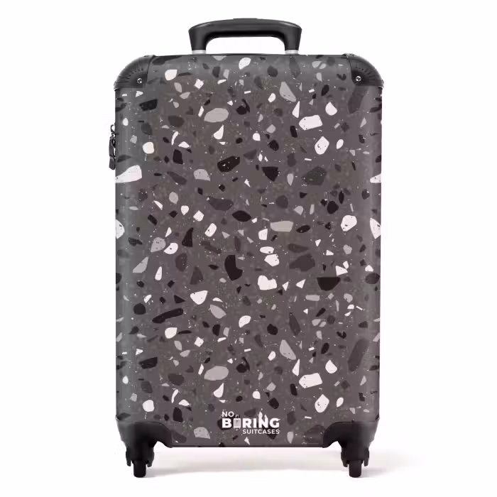 Valise - Motif Terrazzo multicolore gris foncé