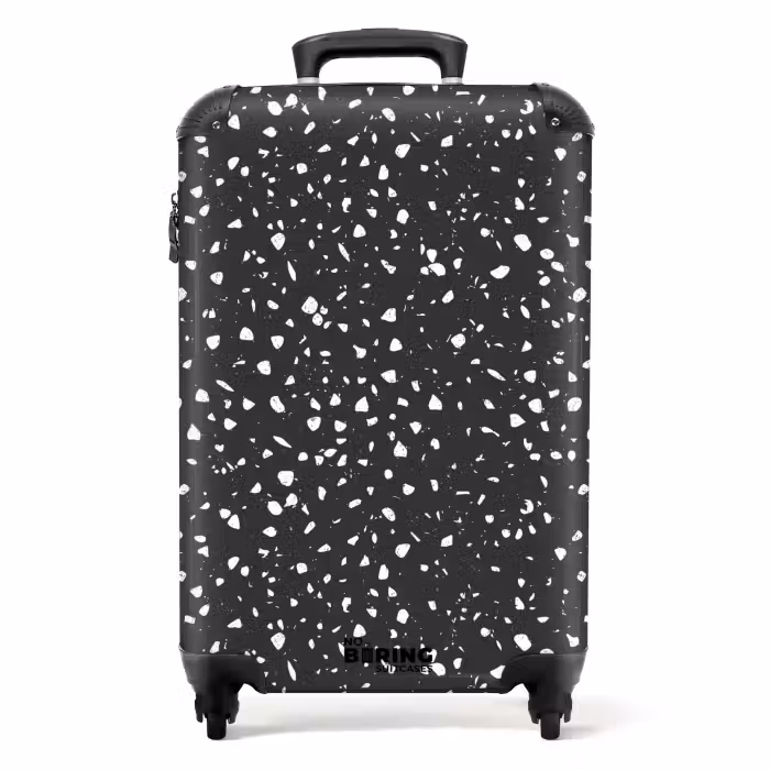 Valise - Motif terrazzo noir et blanc