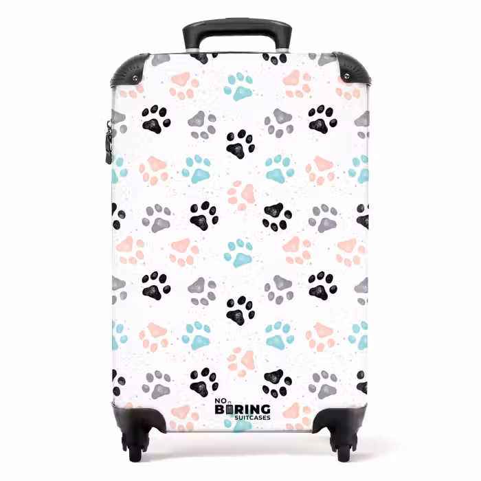 Valise - Patte de chien colorée